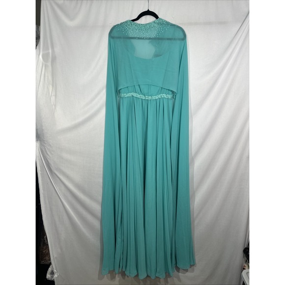 NWT $1095 Sachin & Babi [ 8 ] Lavina Beaded Gown with Cape in Turquoise‎ #J1528 - Picture 10 of 16